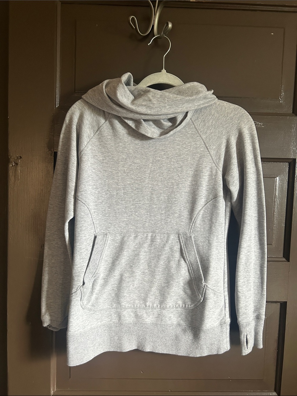 L.L. Bean Light Gray Cowl Neck Pullover Sweater; READ